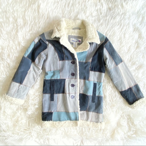 Dreamy Blue 90s/Y2K Suede Patchwork Coat - Picture 2 of 5